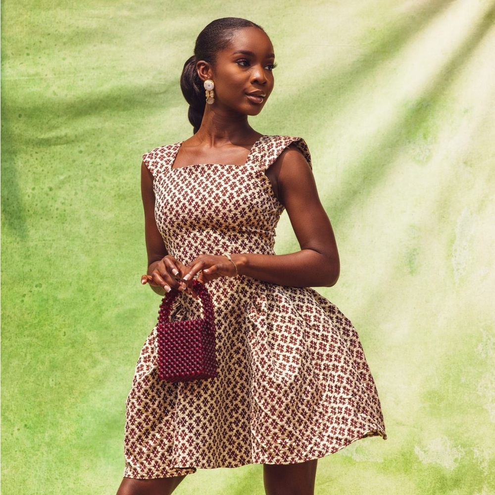 Olivia Eve-Vintage Damask Mini Dress